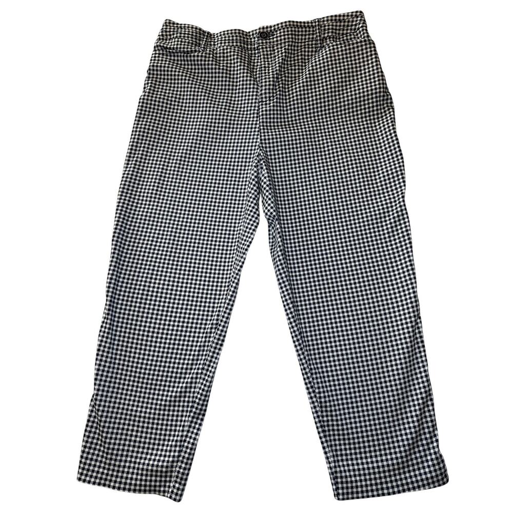 Intro Love The Fit Women’s Size 10 Black White Check Comfort Waist Stretch Ankle
